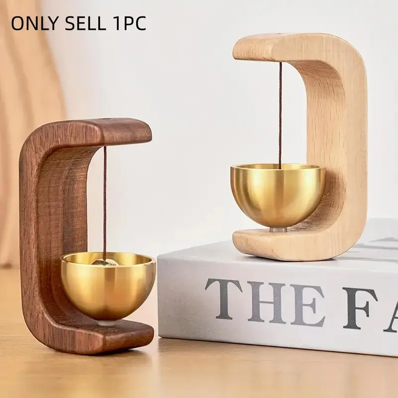 Magnetic Doorbell & Wind Chime, Natural Wood and Metal Bell, Battery-Free Design, Elegant Home Decor for Bedroom & Entryway