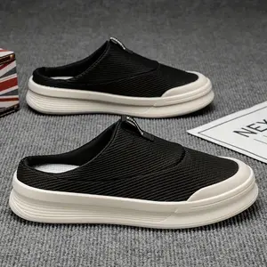 BDHJYDB Fashionable Men'S Mules, Trendy And Versatile Summer Mesh Closed-Toe Shoes