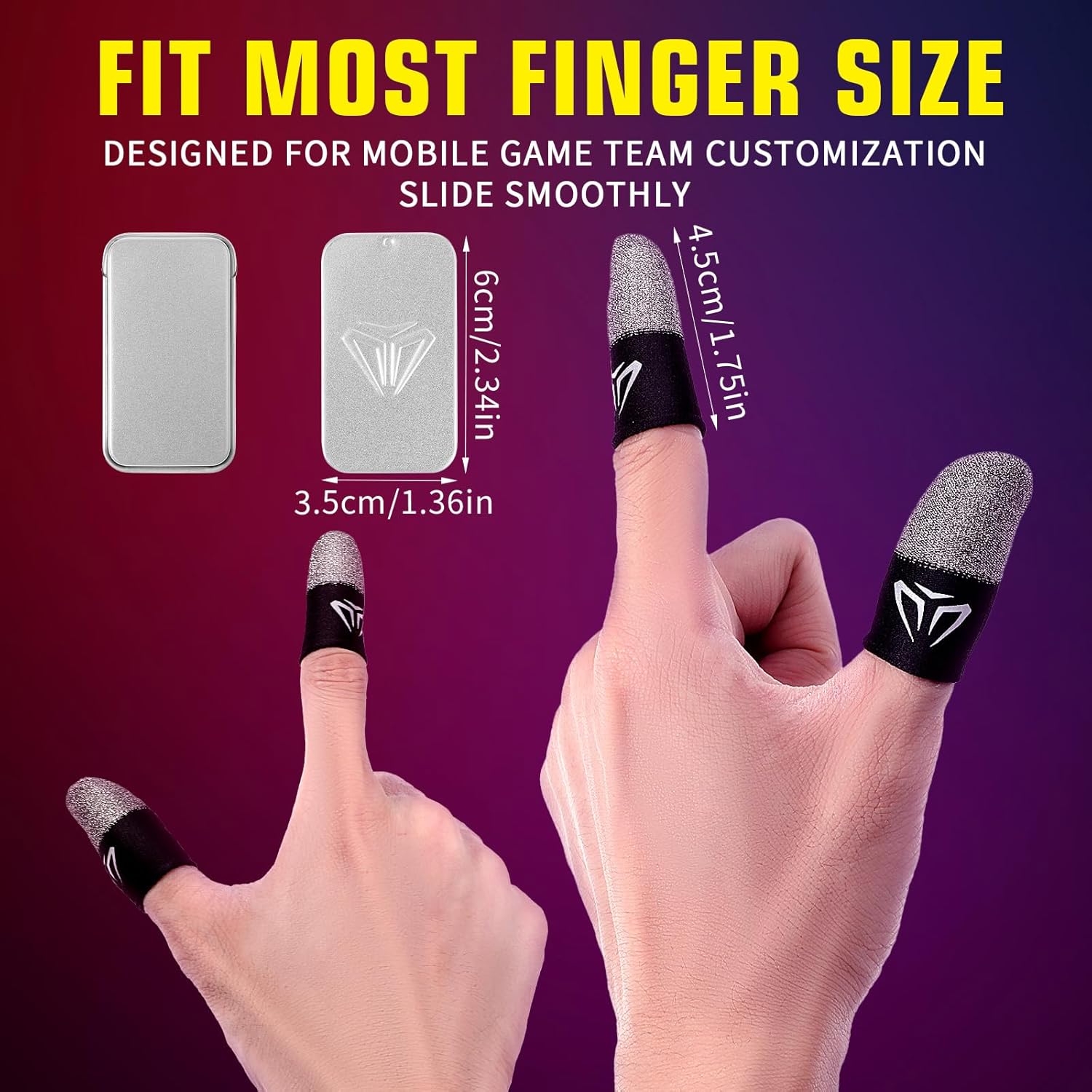 4 count Finger Sleeves Mobile Gaming Gloves, Fiber Controller Thumb ...