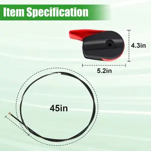 65" Lawn Mower Throttle Cable Universal Kit with Control Switch Lever Handle for Lawnmowers Cable Repair Kit