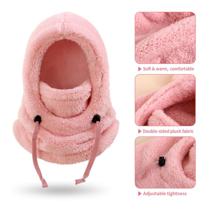 Cozy Winter Balaclava & Scarf Hat Set – Thick Plush Fleece, Windproof & Coldproof, Fashionable Thermal Mask for Women, Outdoor Travel & Daily Commute
