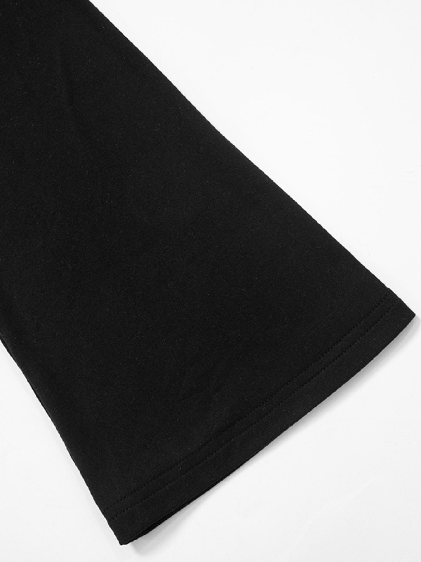 Women's Solid Knot Front Split Hem Tee, Casual Long Sleeve Sweetheart Neck T-Shirt for Fall, Women's Clothing for Daily Wear