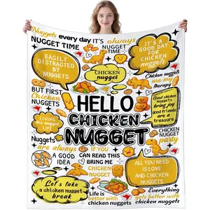 Chicken Nugget Blanket Gifts for  Women Girls,Nugget Accessories  Decor Throw Blanket,Chicken Nuggets for Adults  50"x40"