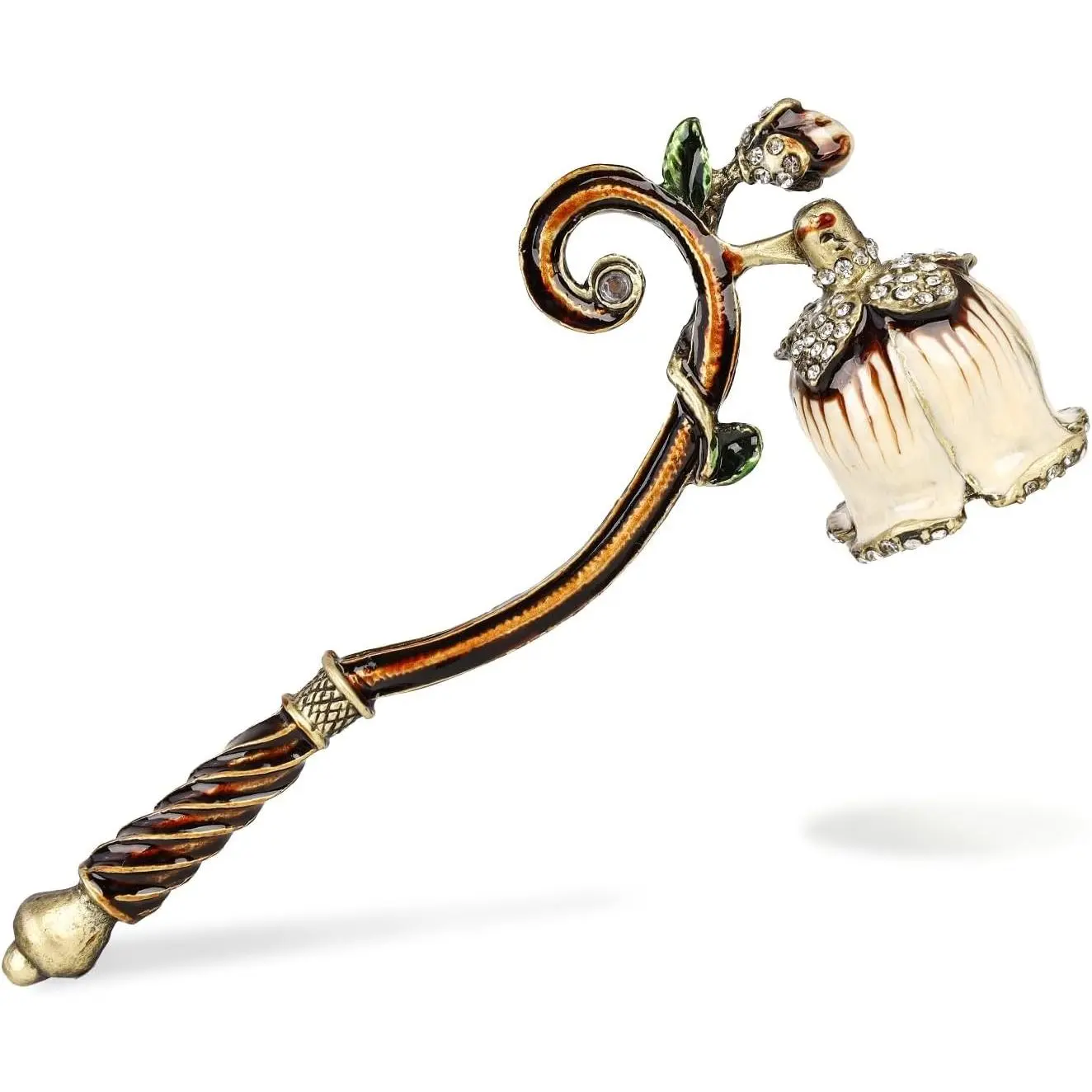 Elegant Royal-Style Candle Snuffer with Pearl Inlay, Candlesnuffers Wick Snuffer Candle Accessory for Putting Out Extinguish Candle (White)