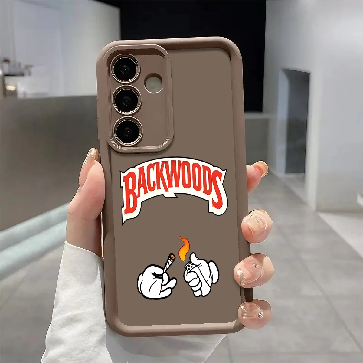 Hip Hop Backwoods Cartoon Hands Print Phone Case, Enhanced Camera Protection,Shockproof Skin-Friendly Touch Soft Cover for Samsung Galaxy S21 S22 S23 S24 S25 S26 Ultra Plus FE A13 A14 A15 A16 A17 A33 A34 A35 A36 A52 A53 A54 Note20 , Cool Street Style