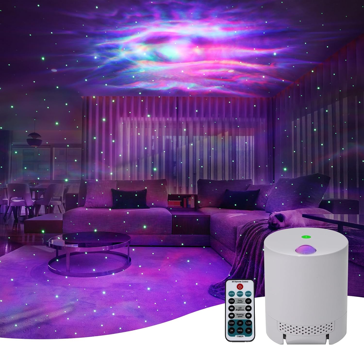 Star Projector, Galaxy Projector for Bedroom, Night Light Projector with Timer and Remote Control, Adjustable Speed and Brightness, for Aurora Projector for Bedroom, Living Room and Home Theater