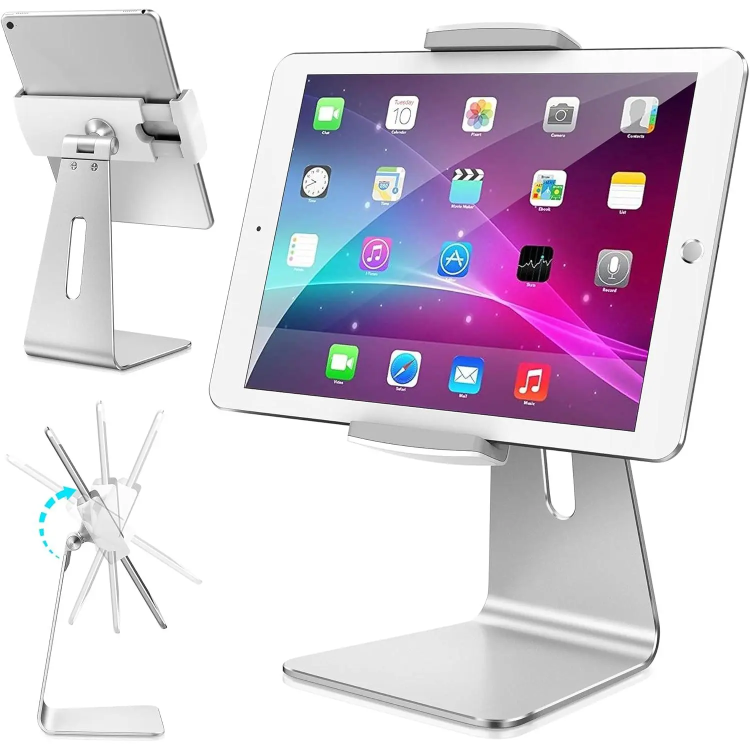 Elegant Tablet Stand,  iPad Stand Holder, Desktop Kiosk POS Stands for 7-15.6 inch iPad/Portable , Tablet Mount for  Office Reception Countertop
