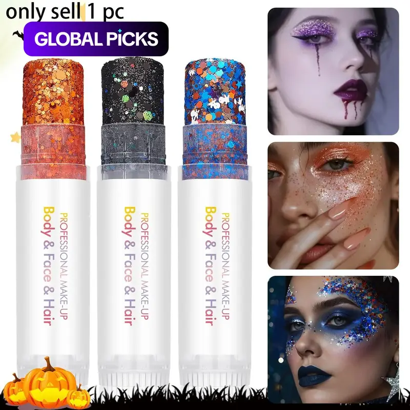 Body Face Hair Glitter Stick, Glitter Beauty, Flashy Makeup for Women, Independence Day, Halloween, Christmas, Music Festival, Party Decoration #GLOBAL PICKS