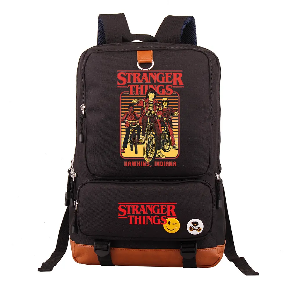 Stranger Things Anime Style Backpack, Movie Series School Bag for Students, Travel Laptop Backpack for Teens Boys Girls
