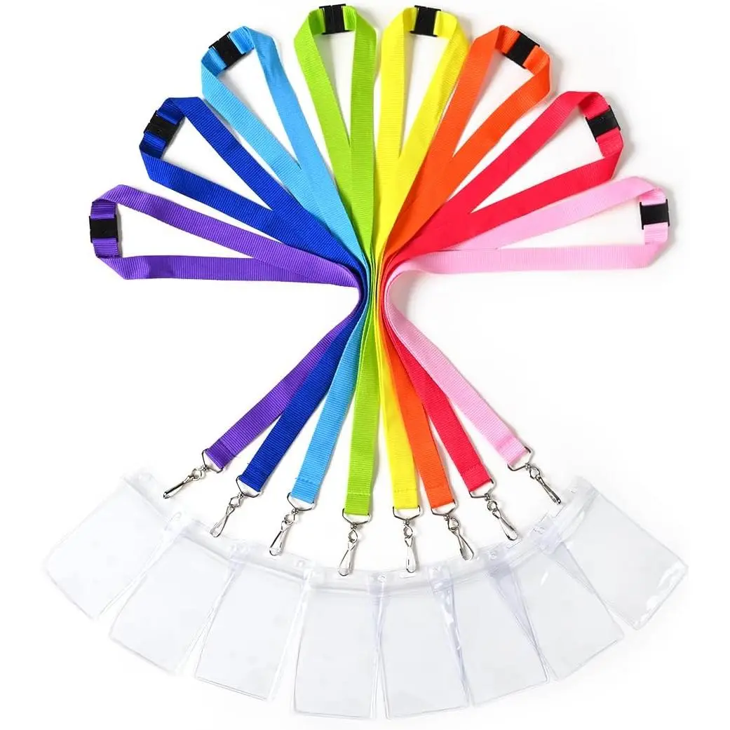 8 Pack Breakaway Lanyards with  ID Badge Holder, Cute Colors & Durable  Straps for Schools, Office, Cruise  8 Colors