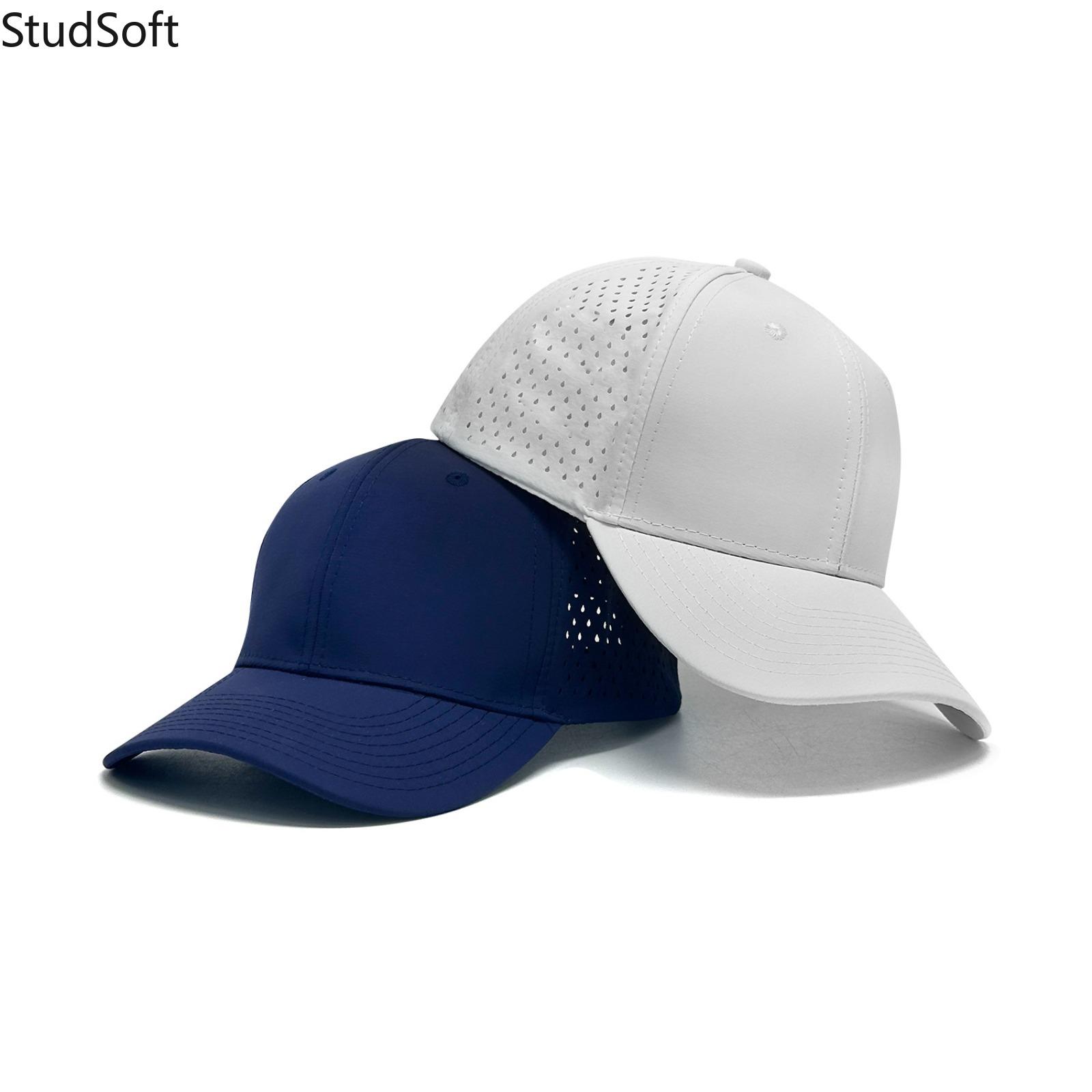 Solid Color Golf Baseball Cap for Men Women, Waterproof Laser Perforated Breathable Hat, Quick Dry Outdoor Sun Protection Adjustable Cap