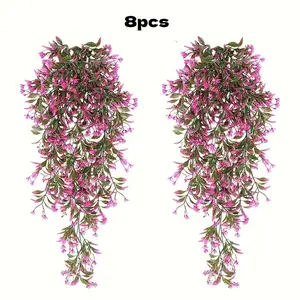 8 pieces of lifelike artificial hanging plants, realistic and maintenance-free greenery, suitable for home use, perfect for wall and party decorations, party adornments, rich leaf decorations, maintenance-free plants, artificial outdoor plants