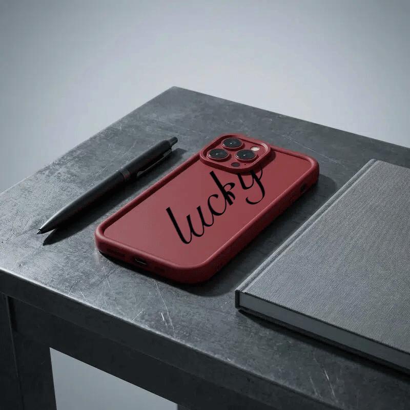 Chic Cursive "Lucky" Script Trendy Minimalist Phone Case for iPhone17/17PROMAX/17PRO/16/15/14/13/12/GALAXYS21/S22/S23/S24 Celestial Eye Layered Phone Case layered drop protection Cool trend BOBOJT1537002