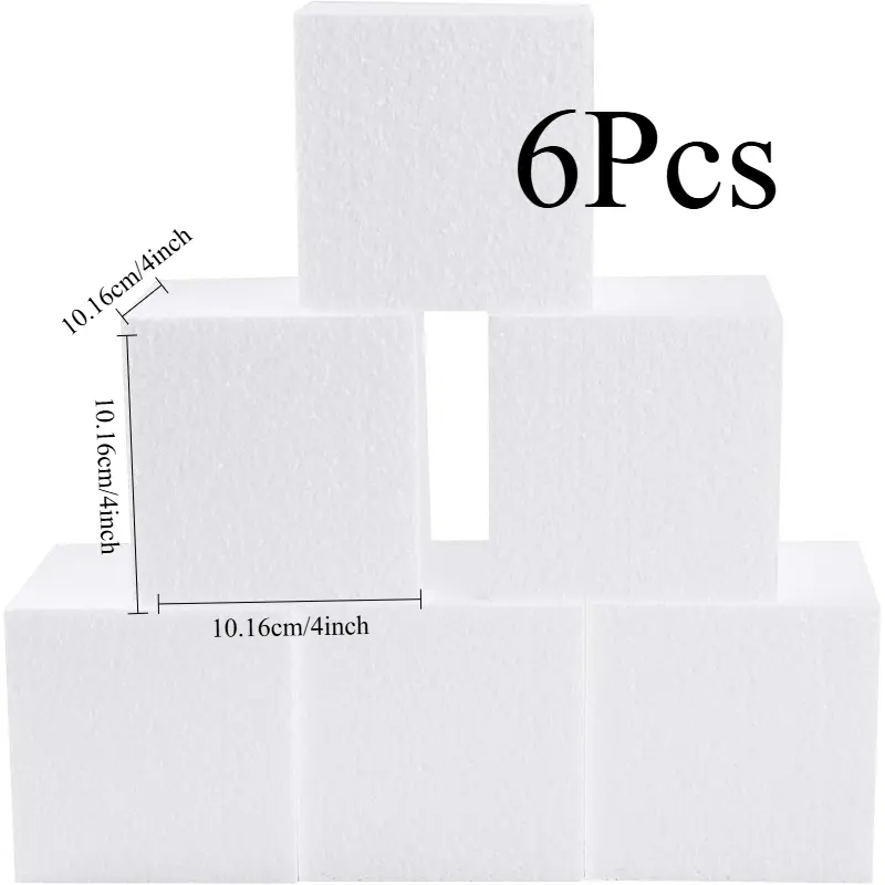 Artistic Bubbles 4x4x4 Craft Foam Cubes for Styrofoam Block Projects (6-Pack)