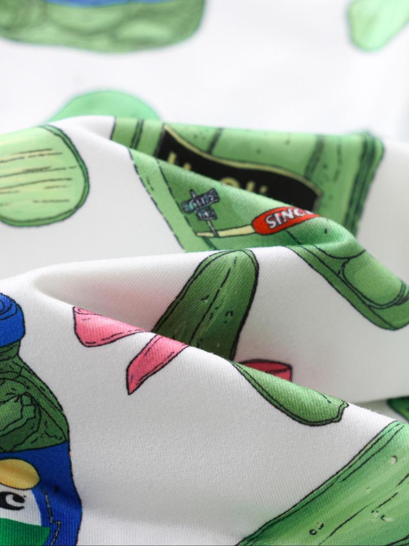 2-Piece Vegetable Print Women's Pajama Set, Button-Up Short Sleeve Top and Comfortable Shorts, Elegant Sleepwear for All Seasons