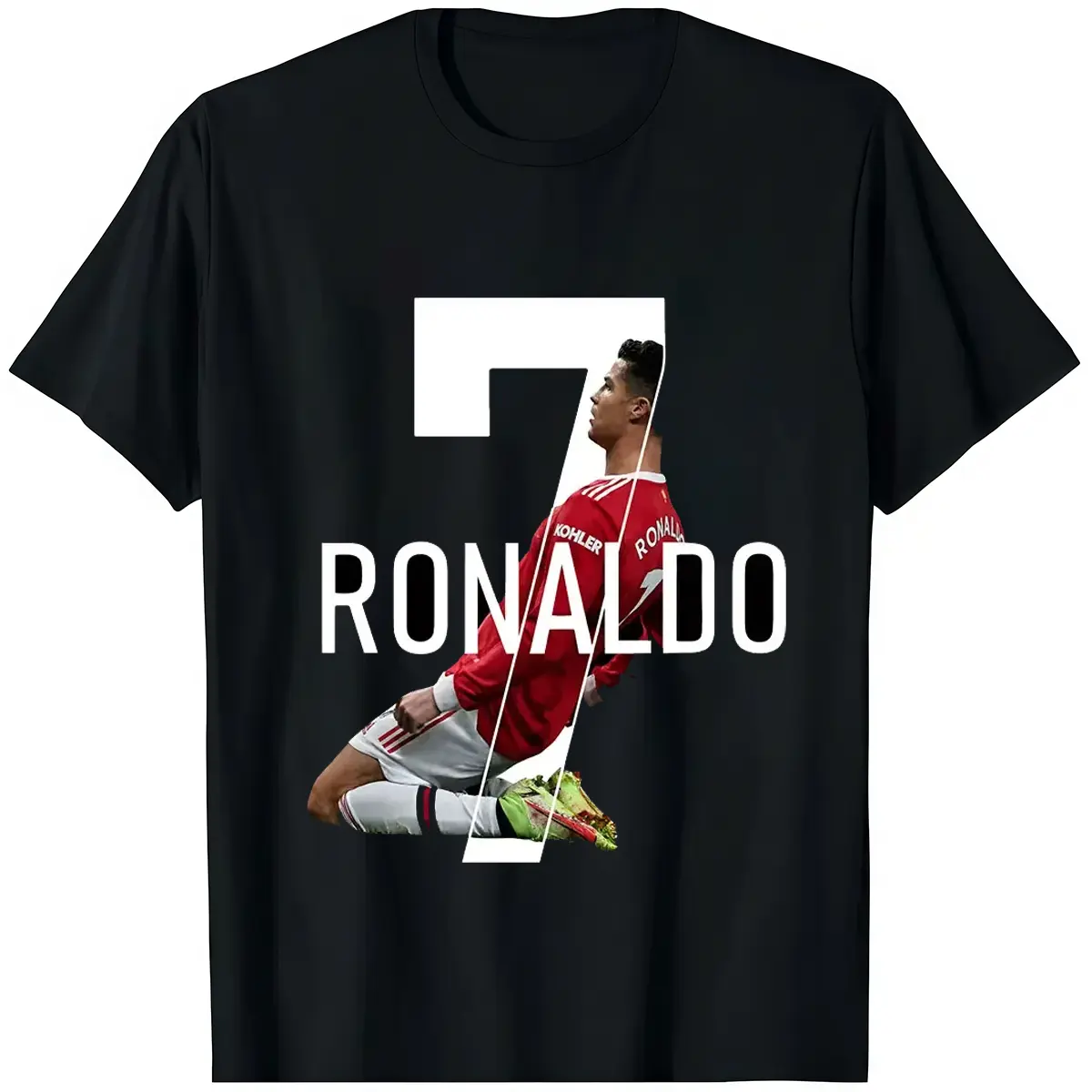 ⚽🔥✨Ronaldo  T-shirt 100% Cotton Fabric Ronaldo Patterned T-shirt Spring Fall Winter Outdoor Sports Essential Comfortable Short Sleeves Perfect Birthday Gift