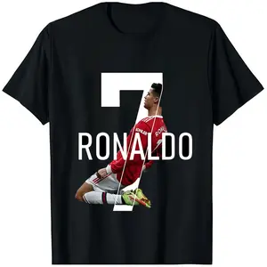 ⚽🔥✨Ronaldo  T-shirt 100% Cotton Fabric Ronaldo Patterned T-shirt Spring Fall Winter Outdoor Sports Essential Comfortable Short Sleeves Perfect Birthday Gift