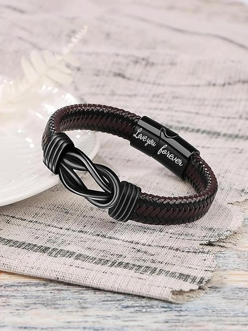 Men's Luxury Gift Set, Including Bracelet & Watch & Box, Fashionable Jewelry Set for Men, Ideal Gift for Father, New Dad, Gift for Him