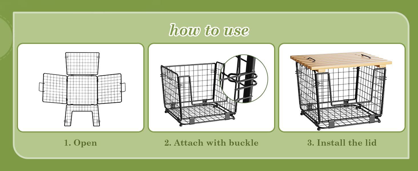 Wire Storage Basket for Kitchen Pantry: GGIU Stackable Kitchen Counter Organizers - Wire Organizing Bin for Produce Vegetable Potato and Onion Black