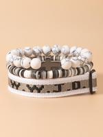 21 Black Textured White Howlite wwjd