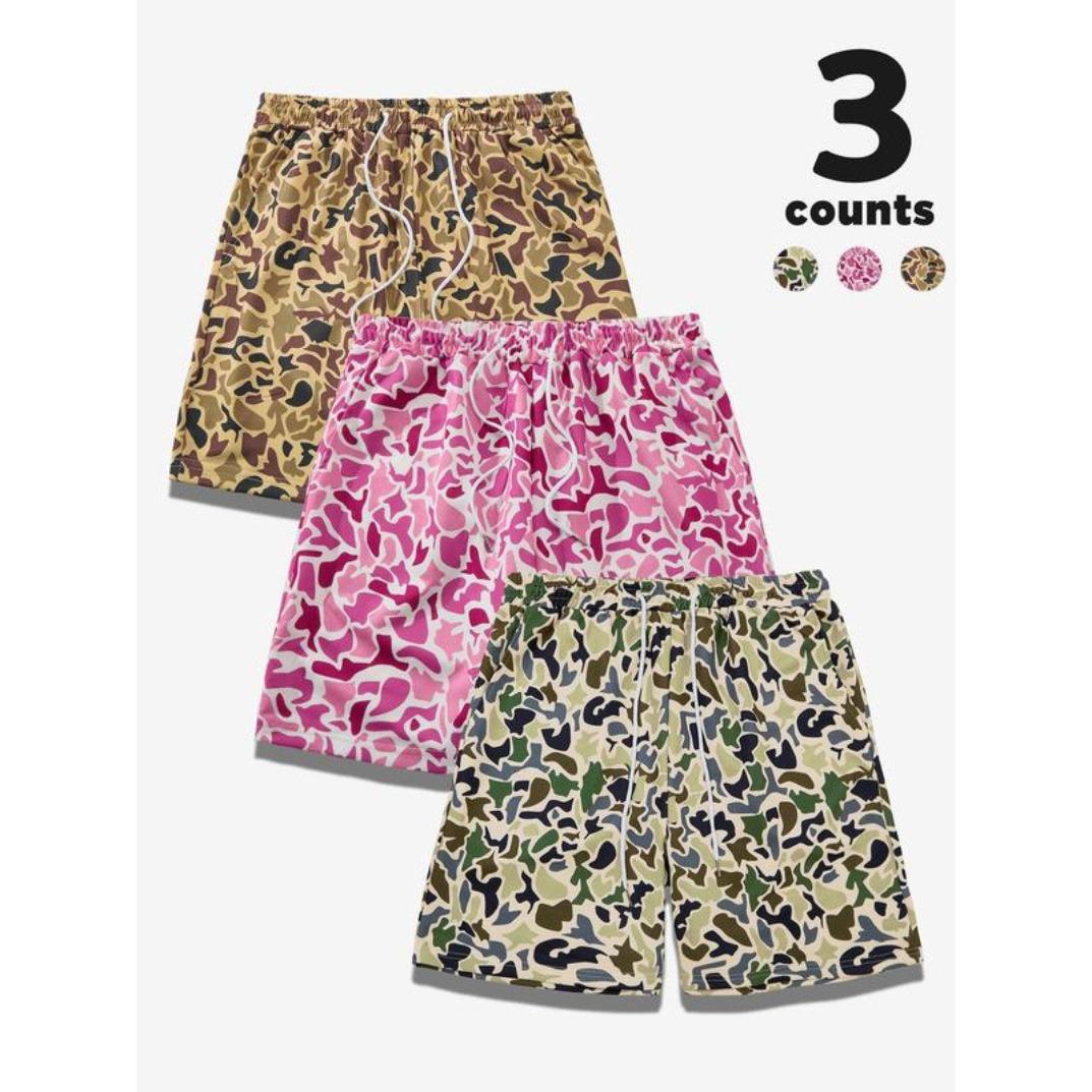 Camouflage Print Shorts Regular Fit Casual Street Style Shorts Lightweight Breathable Fabric Summer Daily Wear Unisex Fashion Trend Comfortable Outdoor Travel Beach Active Lifestyle