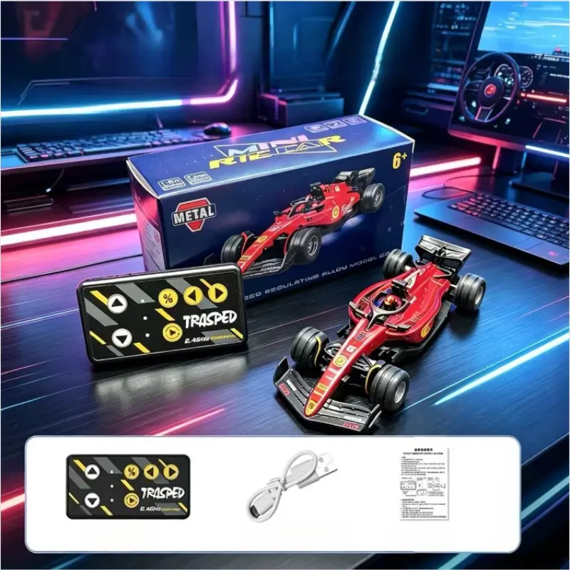Mini Alloy Car Lights Adjustable Speed Formula Racing Remote Control Car, Kids F1 Race Car, Intellectual Development Toy, Driftable