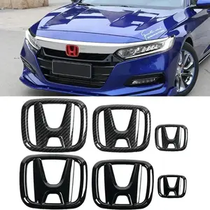 3Pcs Car Front Grille Rear Trunk Badge Steering Wheel Logo Sticker for  Accord Civic City XR-V CR-V Inspire Crider Envix
