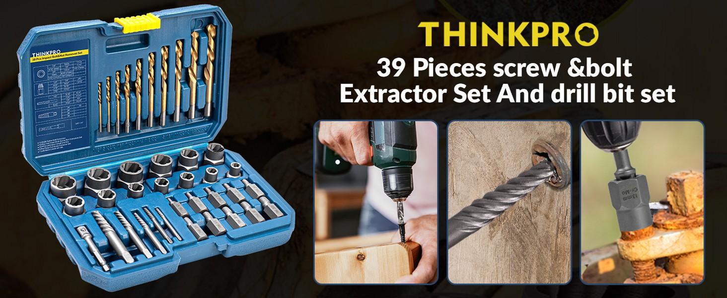 39Pcs Bolt Extractor Set and Bit Kit,Multi-Spline Screw Extractors,Easy Out Broken Lug Nut Extraction Set for Damaged,Frozen,Studs,Rusted,Rounded-Off,Screws (39-piece)