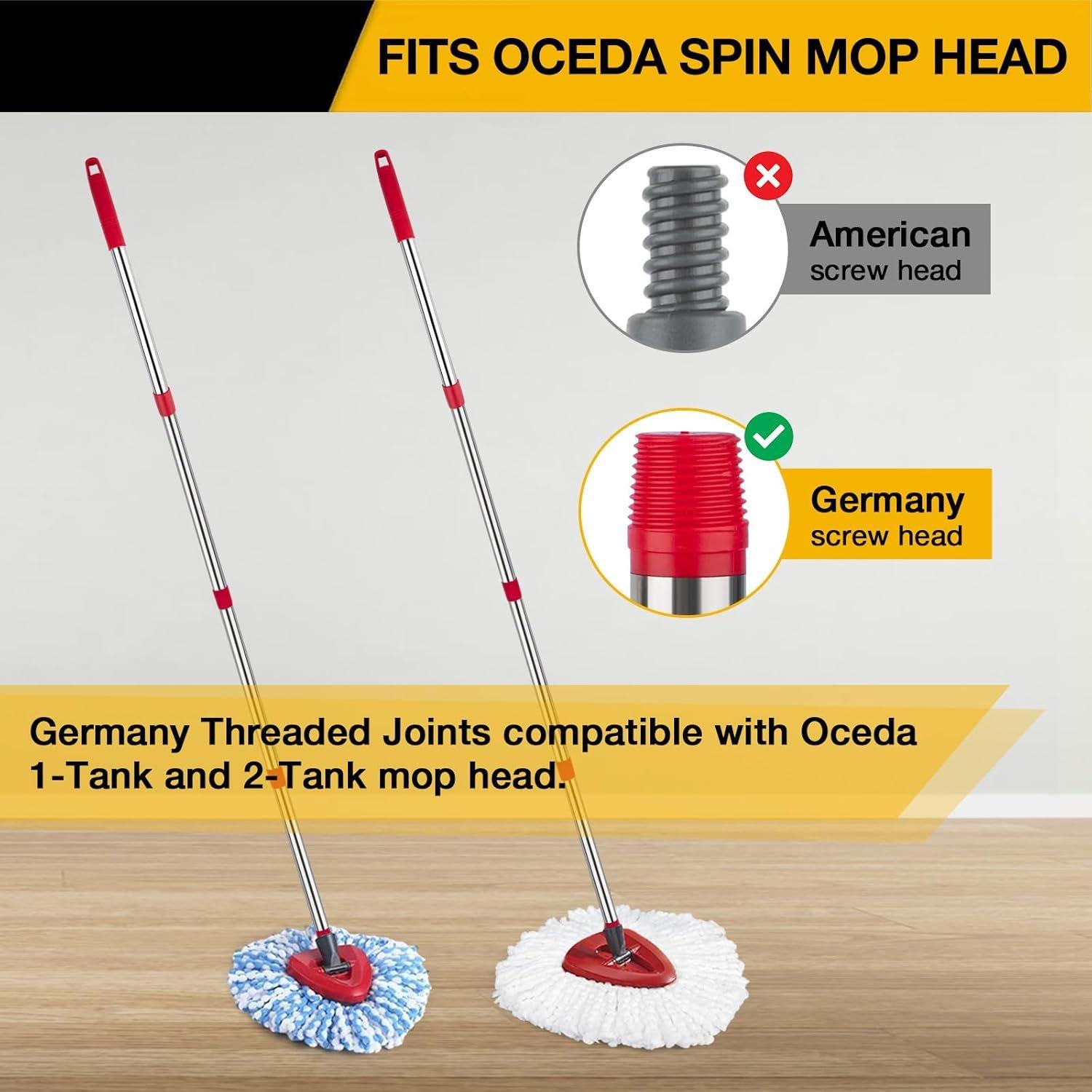 Spin Mop Replacement Handle for , 4-Section 30" to 58" Mop Stick Compatible with Spin Mop & Bucket System,EasyWring Mop Handle for Floor Cleaning, Mop & Base not Include Spin Mop Replacement Handle for , 4-Section 30" to 58" Mop Stick Compatible with Spin Mop & Bucket System,EasyWring Mop Handle for Floor Cleaning, Mop & Base not Include