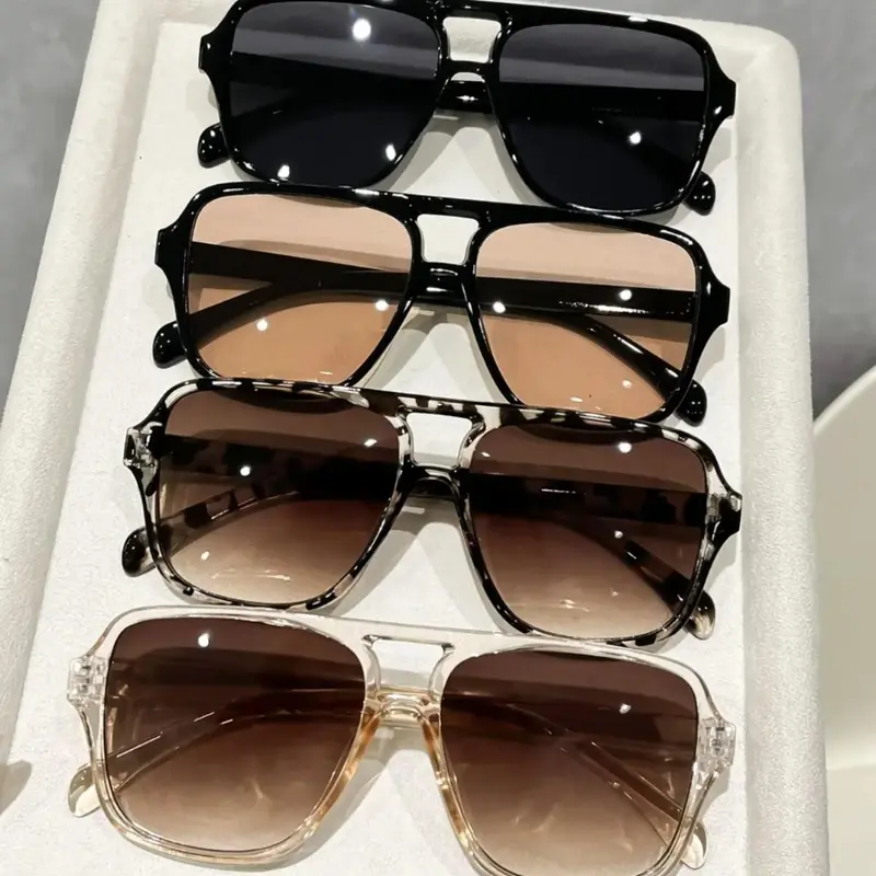 Elegant Fashion Women's Casual Sunglasses Set, Decorative Glasses, Modern Trendy Choice, Trendy Fashion Shades, Perfect for Beach Vacation, Camping, Street Style, Road Trip, Friends' Outing