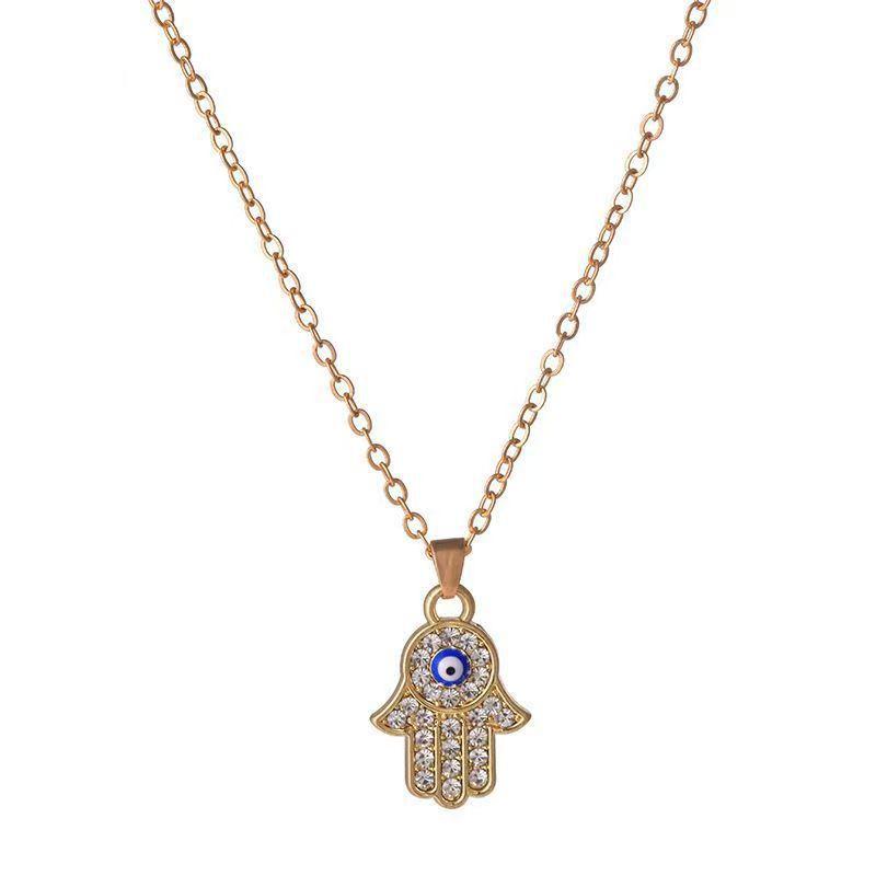 Refund Policy for New Fashion Evil Eye Necklace with Diamond-Encrusted Hand Pendant - Fama's Hand Simple Jewelry