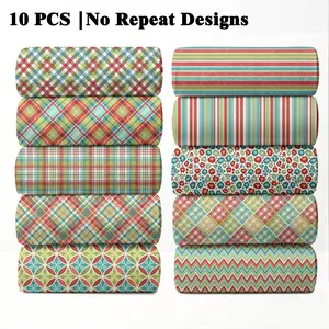 10PCS Retro Print Fabric, 23x55cm (9x22in) Nostalgic Vintage Style Pattern Quilting Home Decor DIY