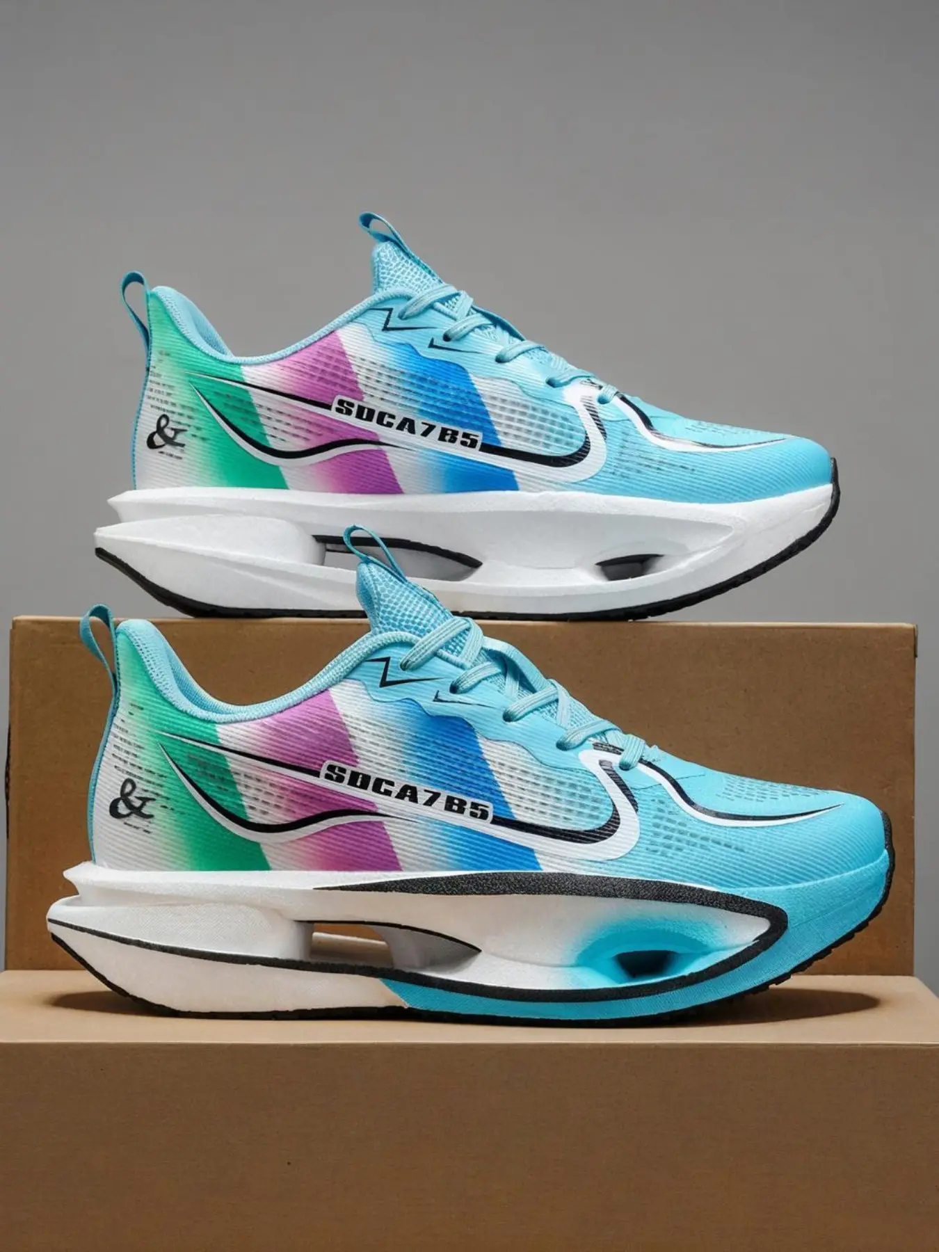 Professional Full Sole Air Cushion Running Shoes, Athletic Running Trainers, Mesh Breathable Racing Training Sneakers, All-Season Marathon Shoes