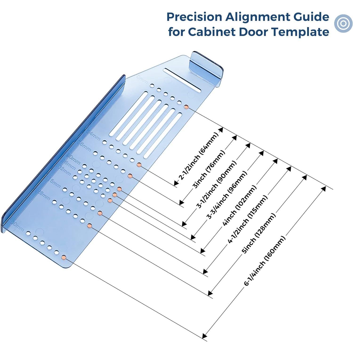 Kitchen Cabinet Pulls Installation Jig Drill Mounting Template for Cabinet Knobs, Handles Drill Template Guide for Drawer Pulls, Hardware Installation Template Kit Include Drill Bit