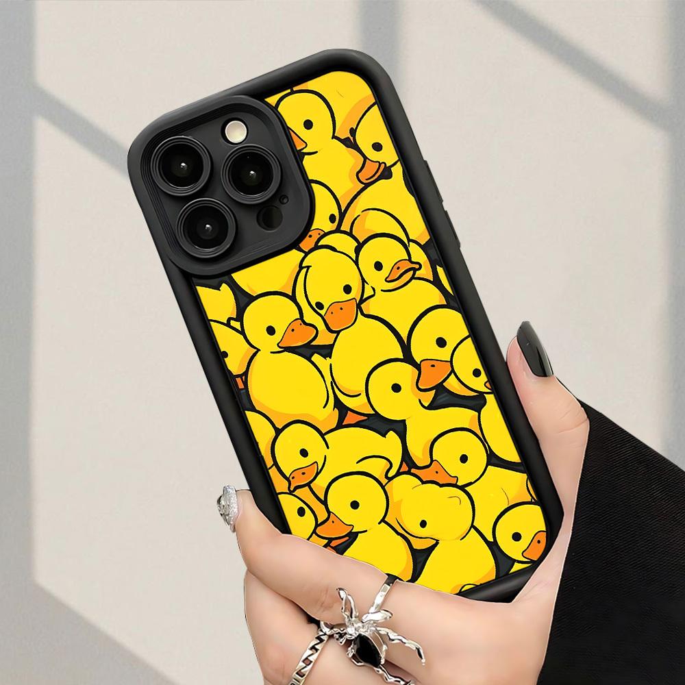 Trendy And Adorable Design Featuring a Small Yellow Duck, This Shock-Resistant And Anti-Fingerprint Phone Case Offers Complete Protection And Is Compatible with iPhone 17 E Air Pro ProMax iPhone16 15 14 Plus 13 12 Mini 11 X XS XR