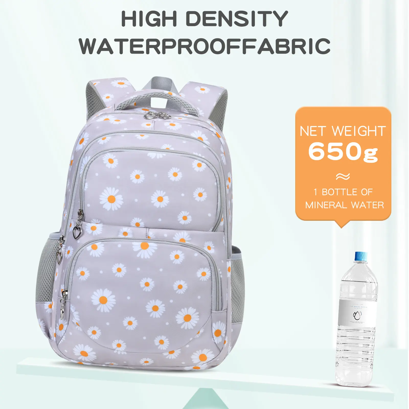 Kids' 3-Piece Daisy Print Floral School Backpack Bundle Set - Includes Lunch Box, Pencil Pouch, Stylish School Style Pattern Daypack for Travel,Gym Use, Floral School Backpacks, School Style Backpack