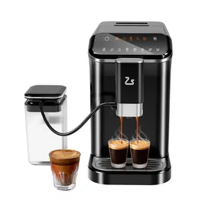 Fully Automatic Espresso Coffee Machine, Espresso Machine with Milk Tank 20 Bar Pressure Built-in Adjustable Bean Grinder 1 to 15 Grind Levels Super Automatic Coffee Maker