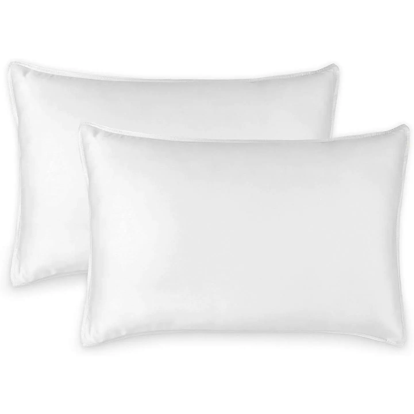 King Size Organic Bamboo-Derived 100% Genuine Viscose Pillowcase Set (2 Pieces), Luxuriously Soft & Cooling, Double Stitched, Envelope Close