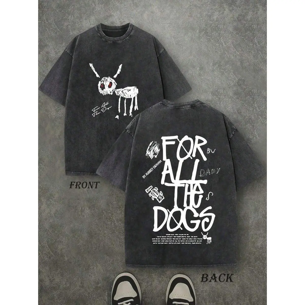 Hip Hop Graphic T-Shirt, Drake Album Design Double-Sided Print, 220g Soft Cotton Unisex Streetwear For Fans