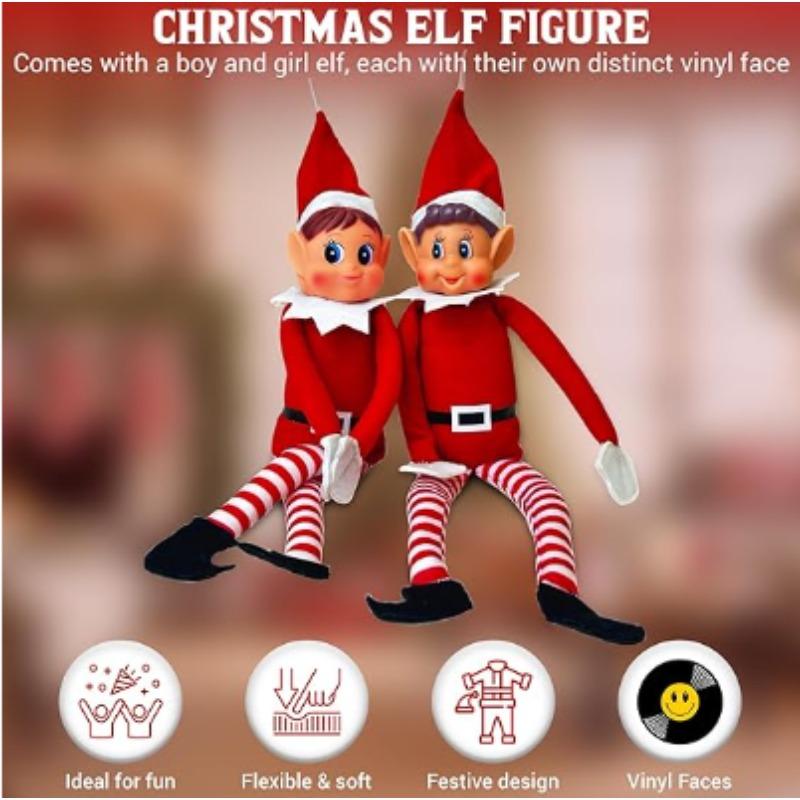 Christmas Elf Behaving Badly Plush Toy | Novelty Long Bendy Naughty Boy Christmas Elves Doll | 12 Inches