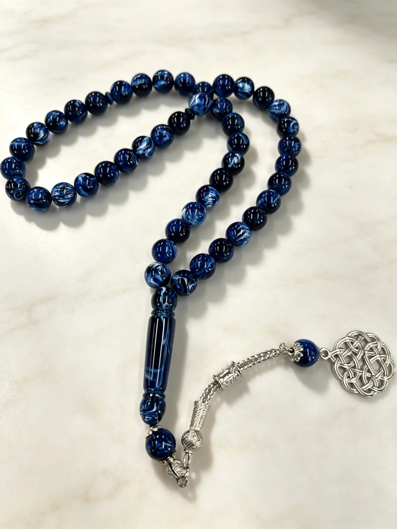 45 Beads Islamic Prayer beads, 10mm Resin Beads, Vintage Metal Tassel Pendant, Ideal for Ramadan, Daily Prayer, Religious Gift, For Muslim, Unisex, Durable