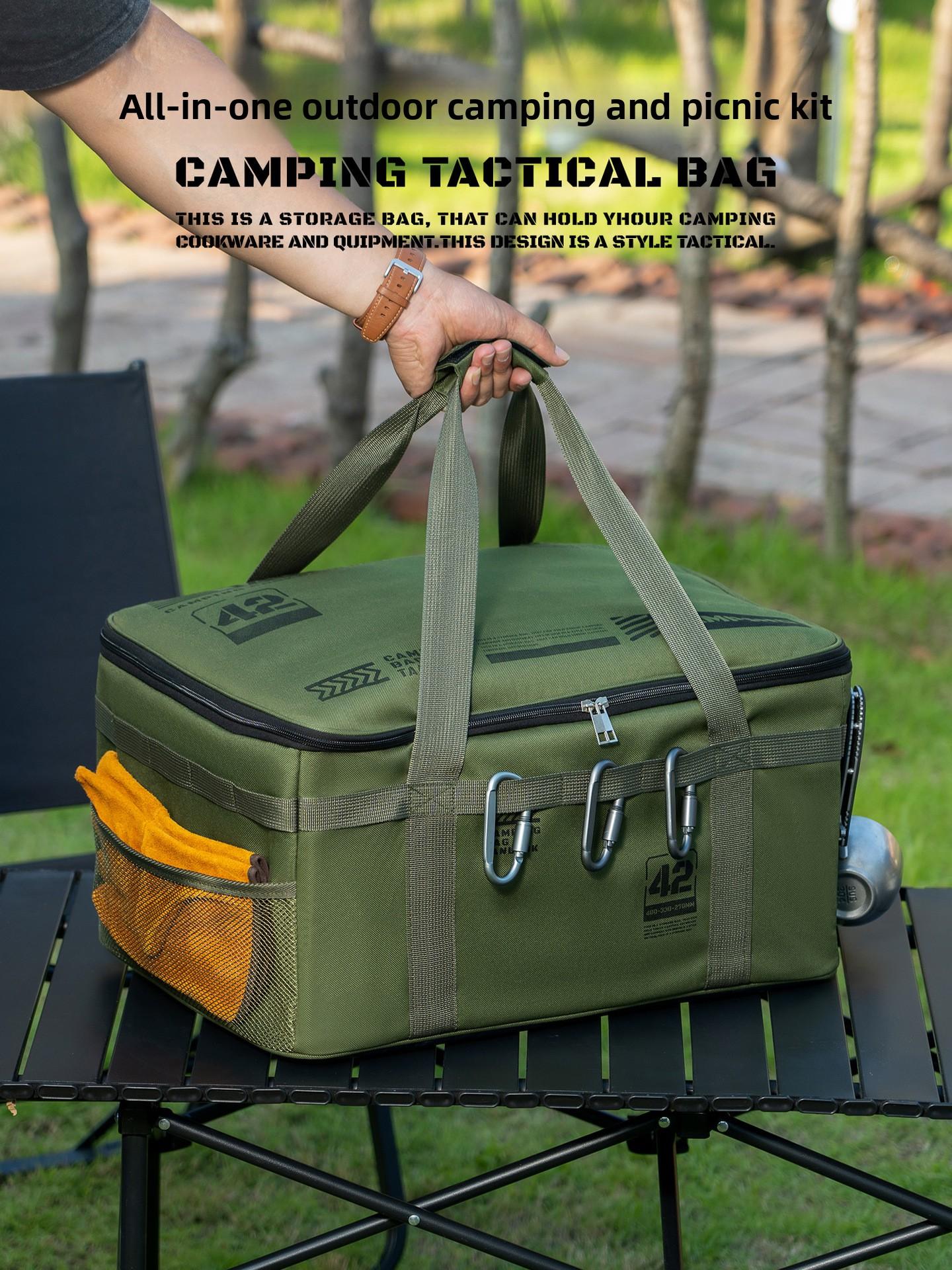 Outdoor camping insulated bag, thickened Oxford cloth storage bag, insulated and cold-keeping large-capacity lunch bag