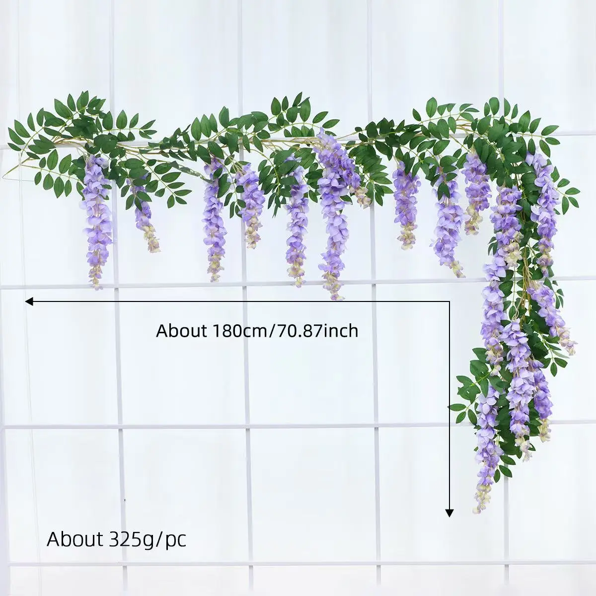 Artificial Purple Wisteria Hanging Vine, 70.87 Inch Fake Silk Wisteria Garland, Floral Hanging Decor for Wedding Arch, Wall, Home, Party Backdrop