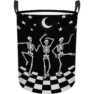 Kids Laundry Hamper Basket - Large Nursery Baby Hamper with Handle for Boys Girls Collapsible Clothes Baskets Organizer Toy Bin Room Decor(Skull)