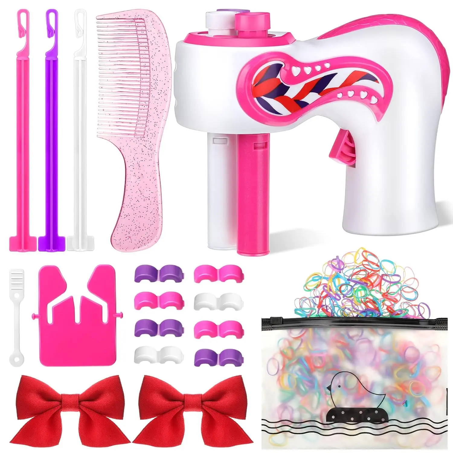 Electric Hair Braider Machine Automatic Braiding Tools Portable Hair Twister Machine Device for Women DIY Styling Salon Toy Kit, Batteries Not Included