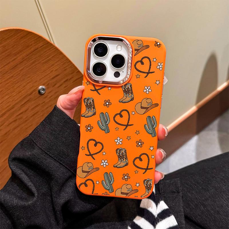 Cowboy Boot Phone Case, Western Bohemian Style, Compatible with iPhone 17/17 Pro/17 Pro Max/17 Air/iPhone 16/16 Pro/16 Plus/16 Pro Max/15/15 Pro Max/15 Pro/11/12/ 13/14 Pro Max/12 mini/13 mini/11 Pro/11 Pro Max/12 Pro/12 Pro Max/13 Pro/13 Pro Max/14 Pro/1
