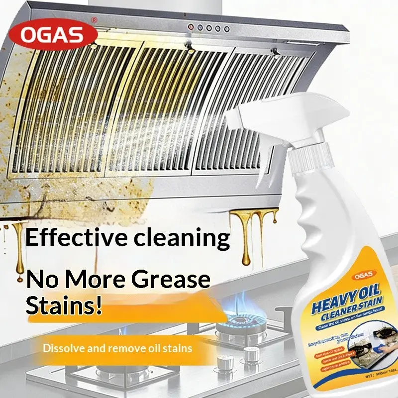 1PC 300ml Powerful Kitchen Degreaser Spray, Multipurpose Surface Cleaner, Quickly Dissolve Stubborn Grease for Range Hood, Stove, Tile, Sink, Cookware, Gentle Non-Irritating, No Hard Scrubbing, One-Spray-&-Wipe Multi-Purpose Household Oil Cleaner