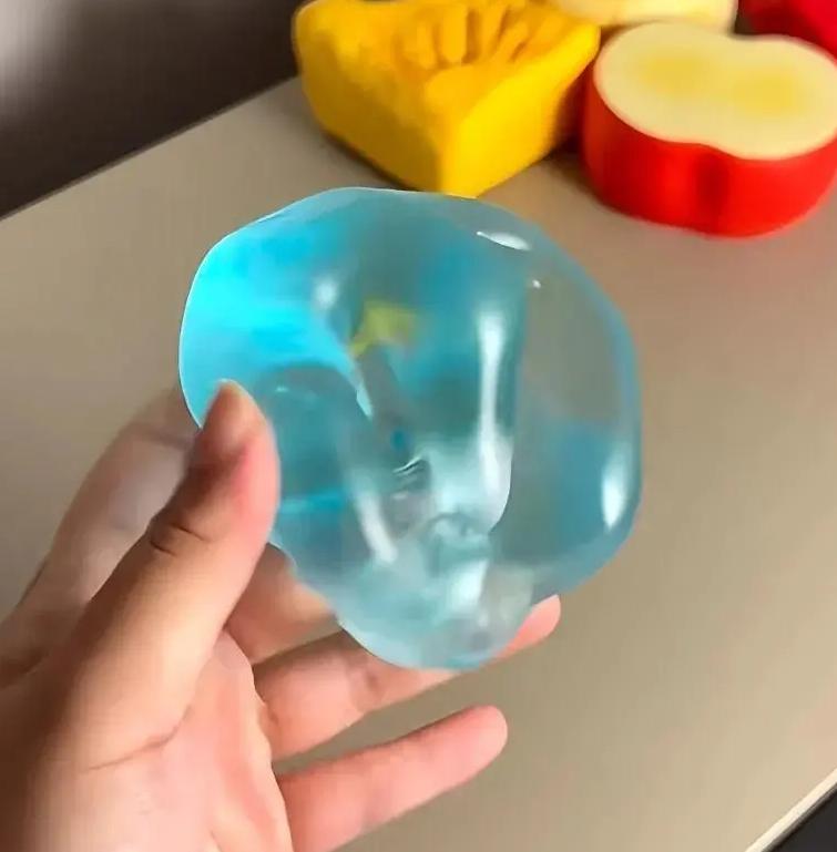 2026 Slow Rebound Stress Ball with Coconut Oil, Moldable Squishy Ball 6cm for Tension Release, Sensory Fidget Toy for Adults Office Desk, Sea Blue Squeeze Ball for Easter Basket Birthday Gift