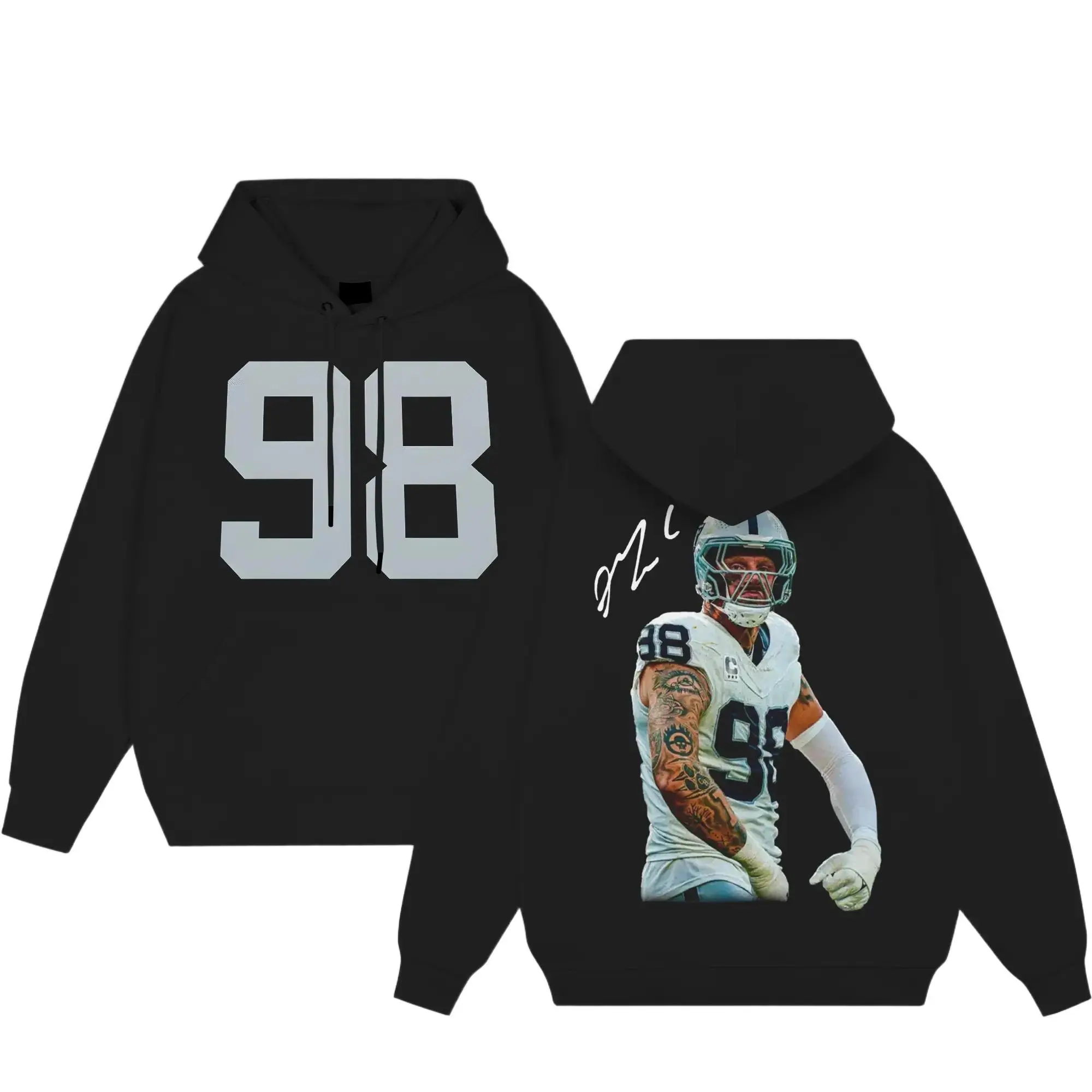 [Sale Up To 50%] Unisex Maxx Crosby Cotton Prenium Hoodie, National Football League Fans Apparel, The Raiders Team Game Day Outfits, American Football Graphic Shirt, Gift For Football Fans