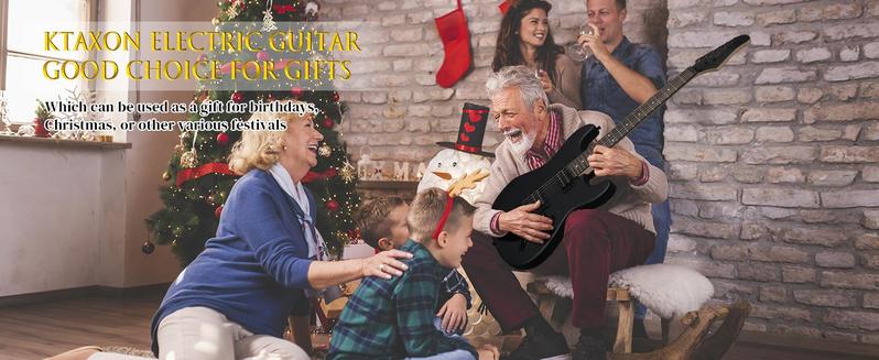 Ktaxon 39 Inch Electric Guitar, Full Size Solid Body H-H / H-S-S Pickups 6 Strings Beginner Guitar Kit With AMP, Upgrade Cable & Guitar Capo, Tremolo Arm, Gig Bag & Strap (Matte Back)